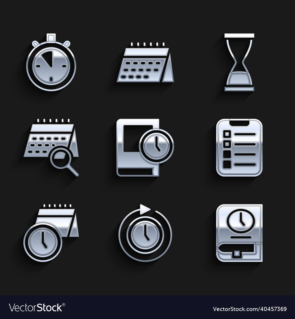Set time for book clock with arrow to do list vector image Set time for book clock with arrow to do list
