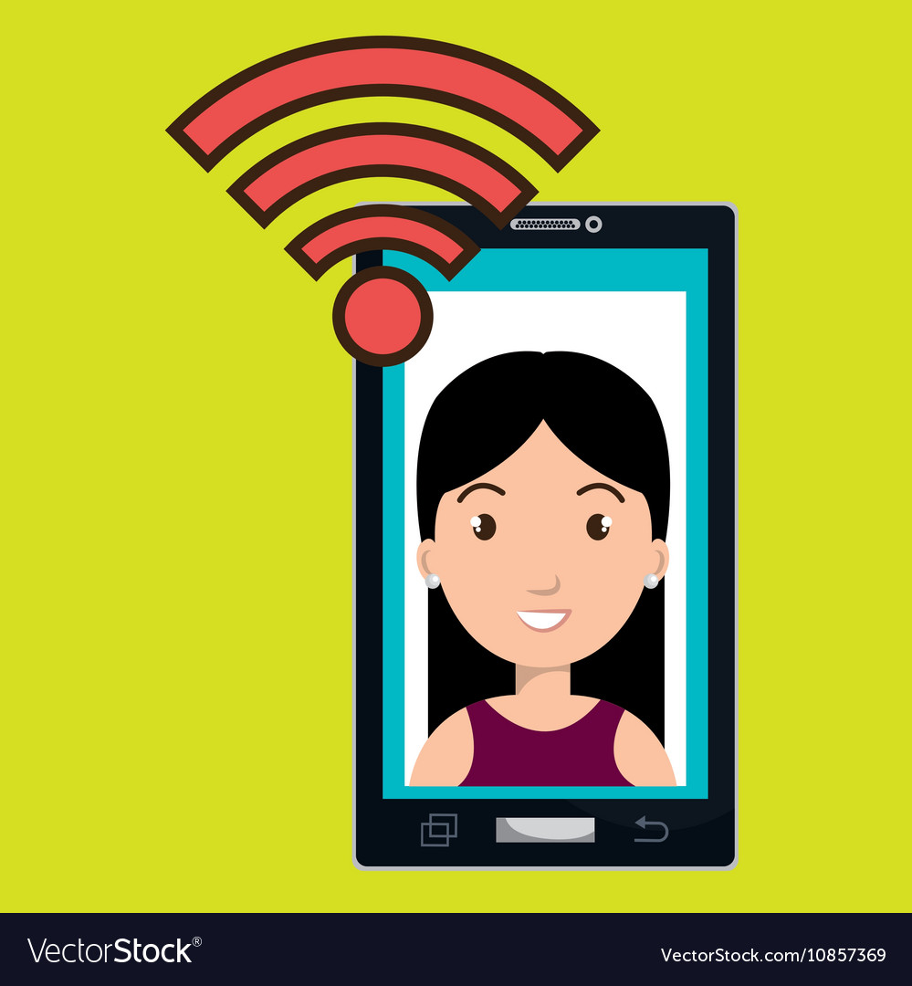 Smartphone wifi woman online