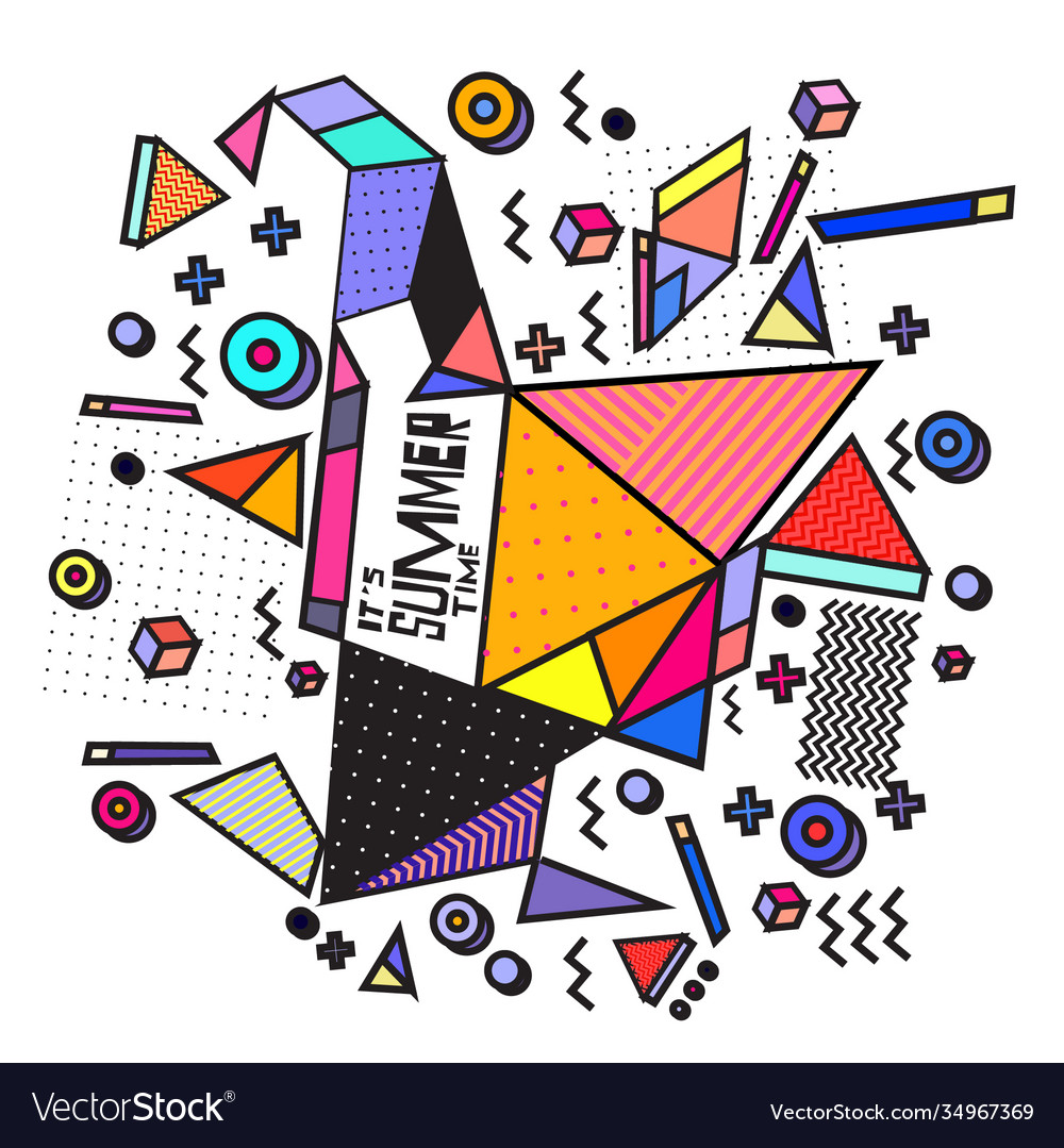 Triangle geometric forms for summer design event vector image Triangle geometric forms for summer design event