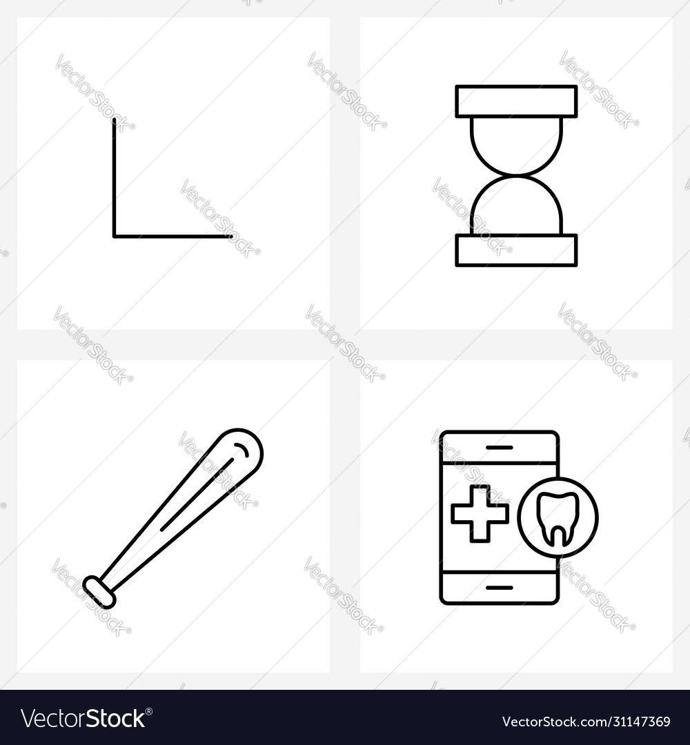 Ui set 4 basic line icons arrow baseball