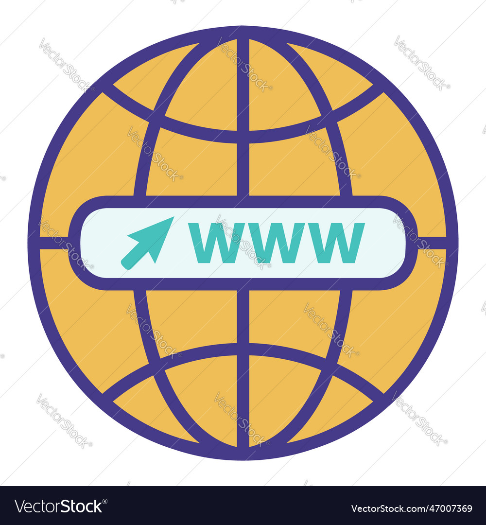 Www icon world wide web with mouse click