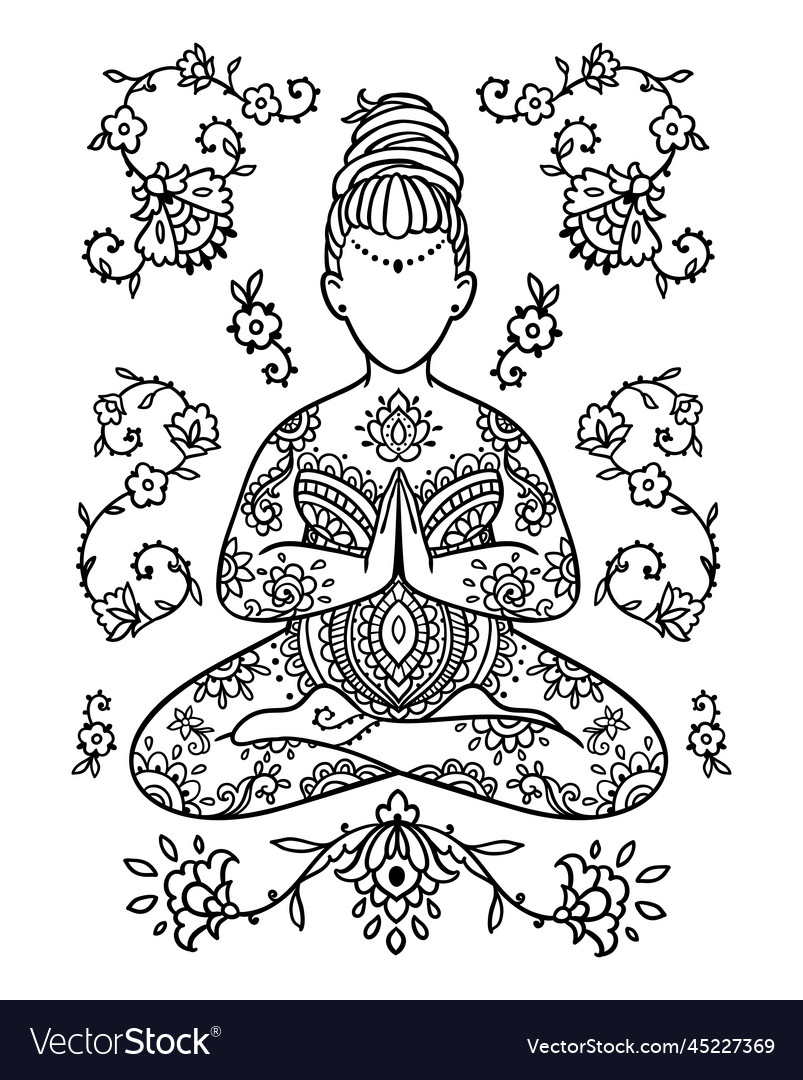 Yoga meditation pose ornamental