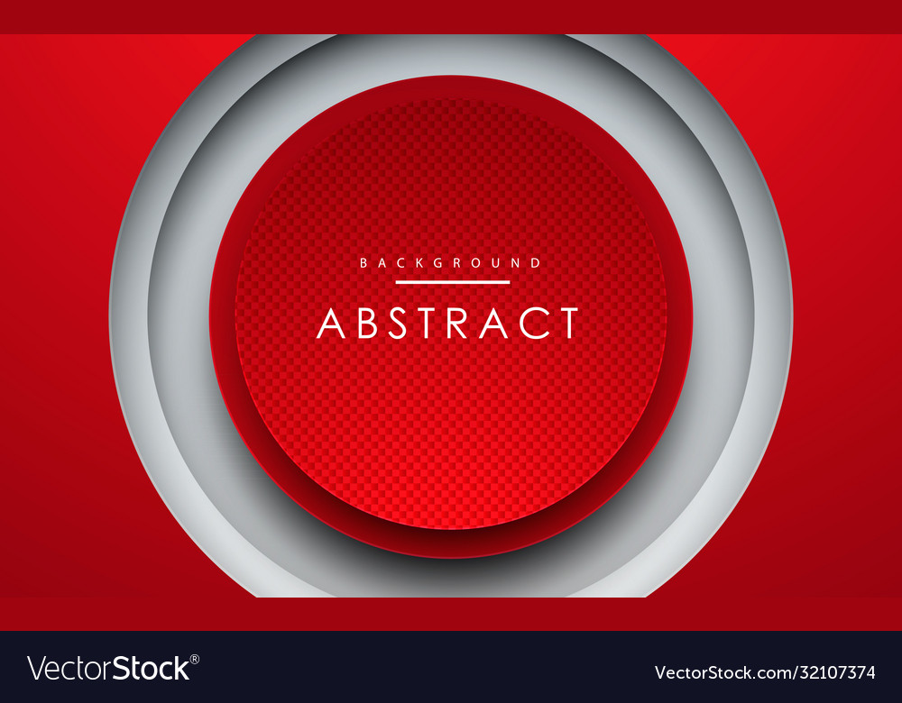Abstract 3d circle papercut layer red background vector image Abstract 3d circle papercut layer red background