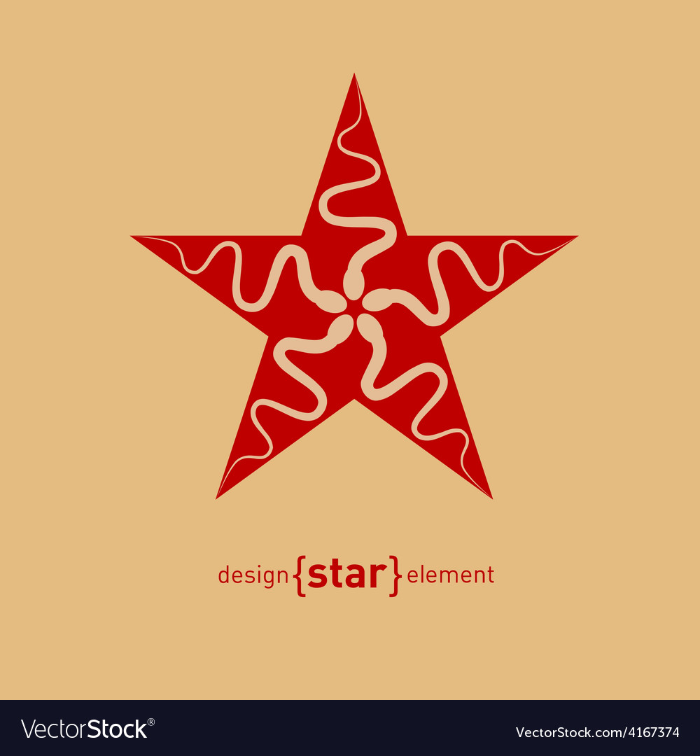 Abstract design element star with spermatozoon