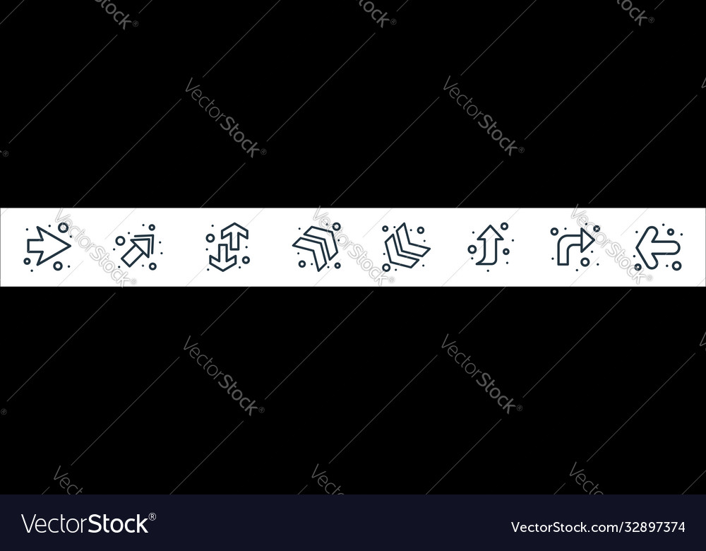 Arrows line icons linear set quality