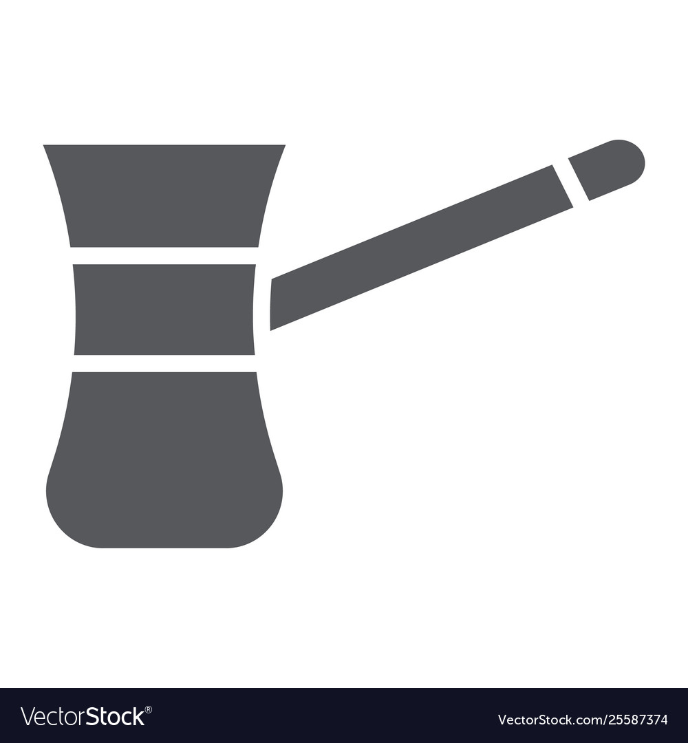 Cezve for coffee glyph icon food and drink old vector image Cezve for coffee glyph icon food and drink old