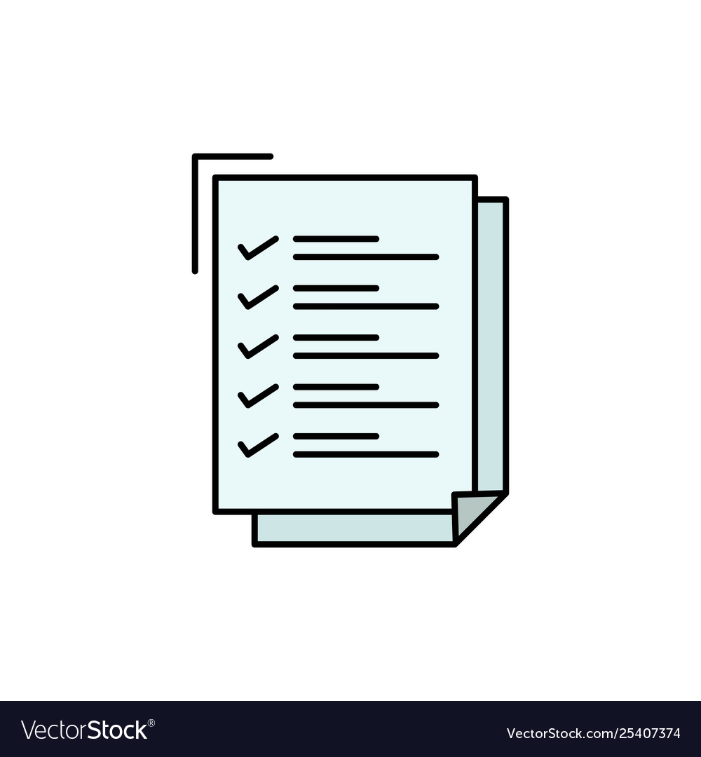 Checklist to do list work task notepad flat color vector image Checklist to do list work task notepad flat color