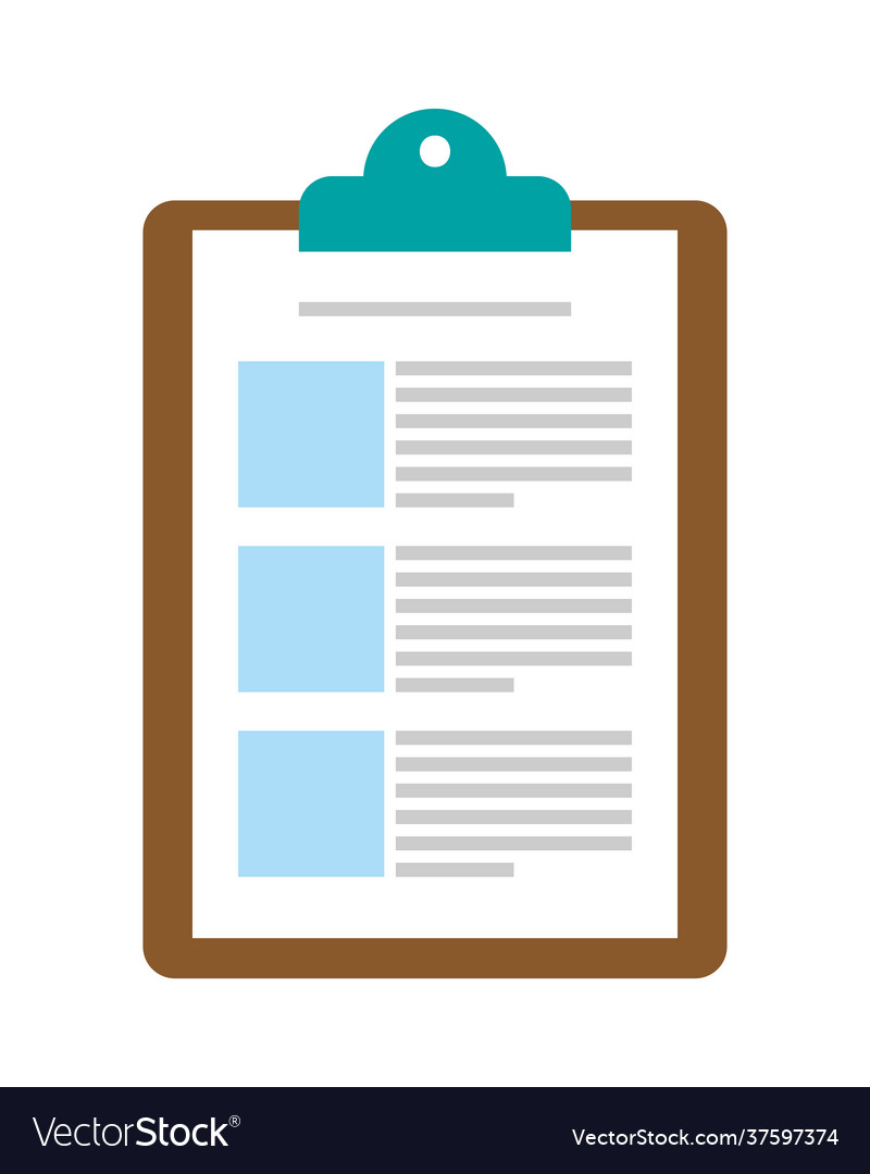 Clipboard with document Royalty Free Vector Image