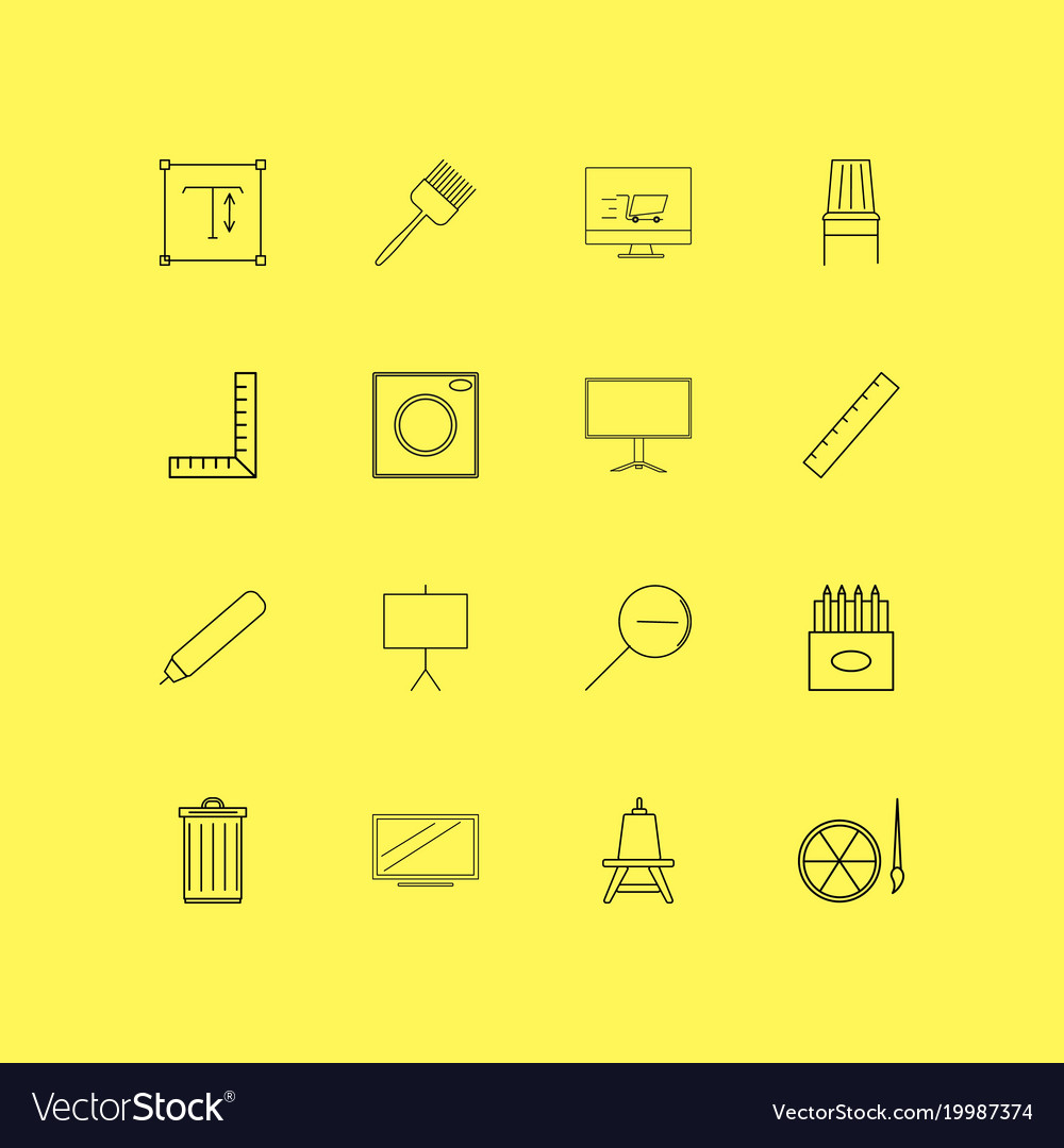 Design elements linear icon set simple outline