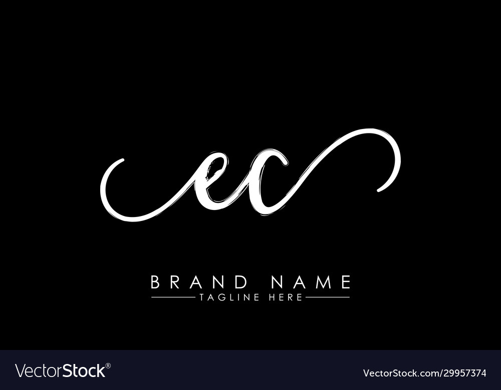 E c initial handwriting logo