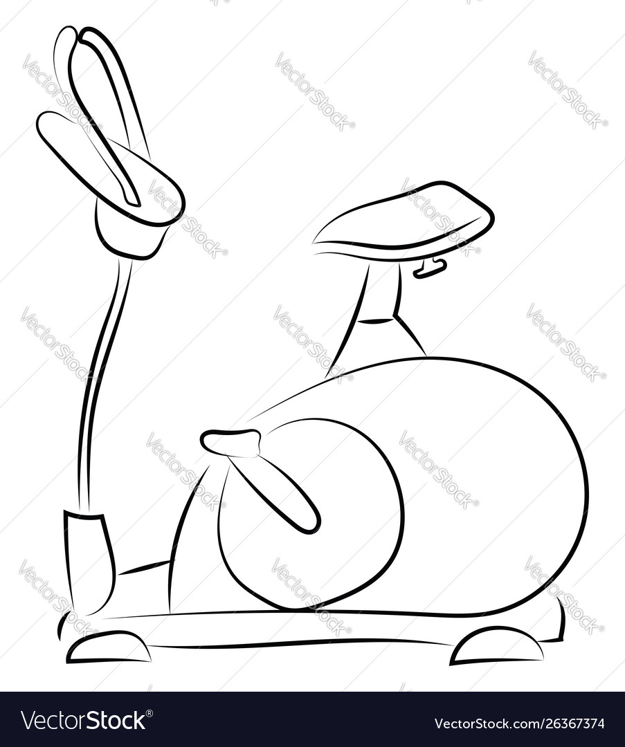 Exercise machine sketch on white background
