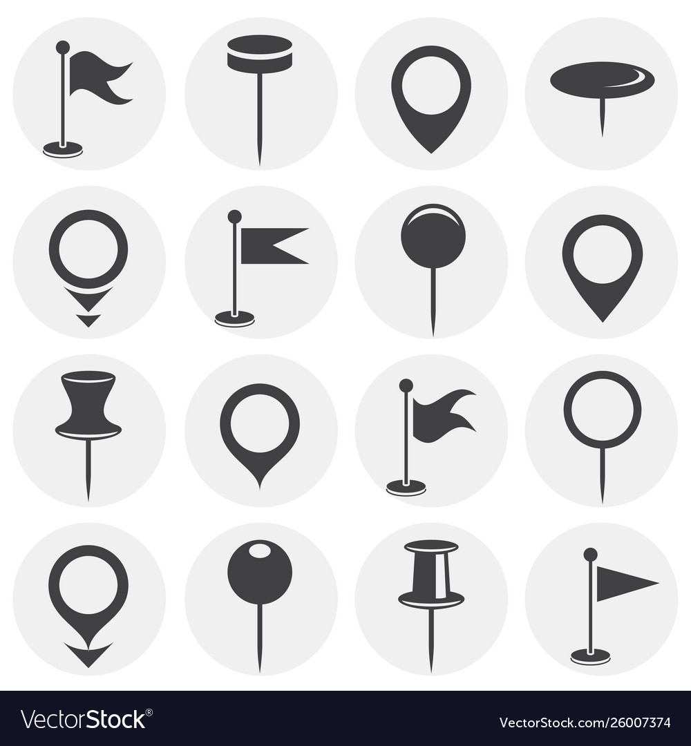 Geolocation related icons set on background Vector Image Geolocation related icons set on background