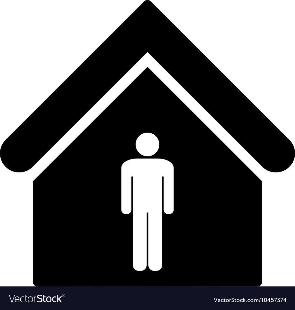 Man toilet building flat icon