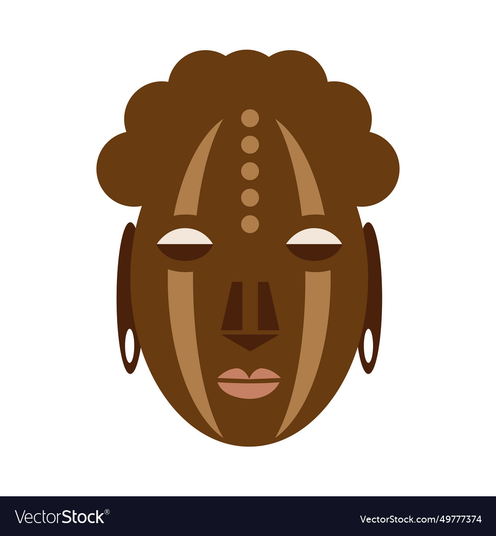 Nigerian mask wood Royalty Free Vector Image - VectorStock