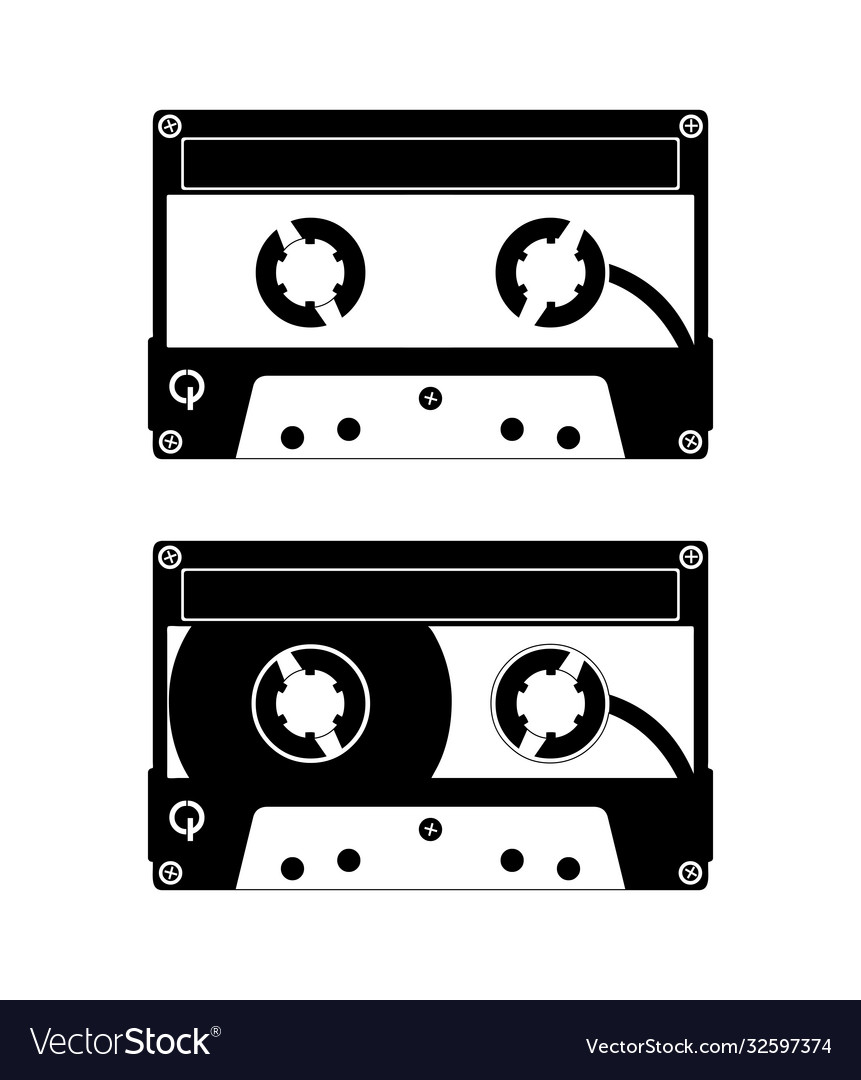 Old vintage cassette set design