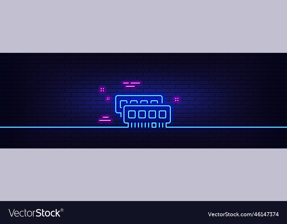 Ram line icon computer random-access memory