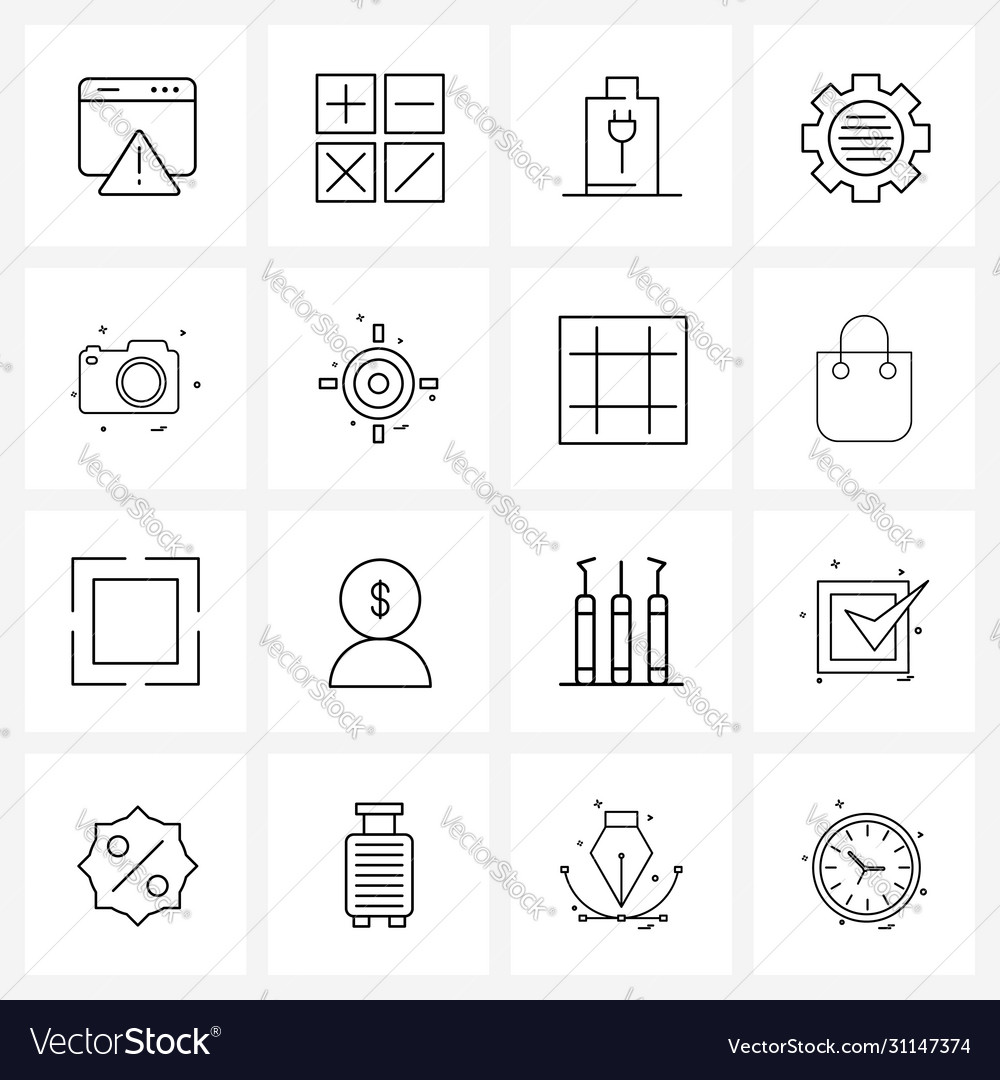 Set 16 universal line icons image