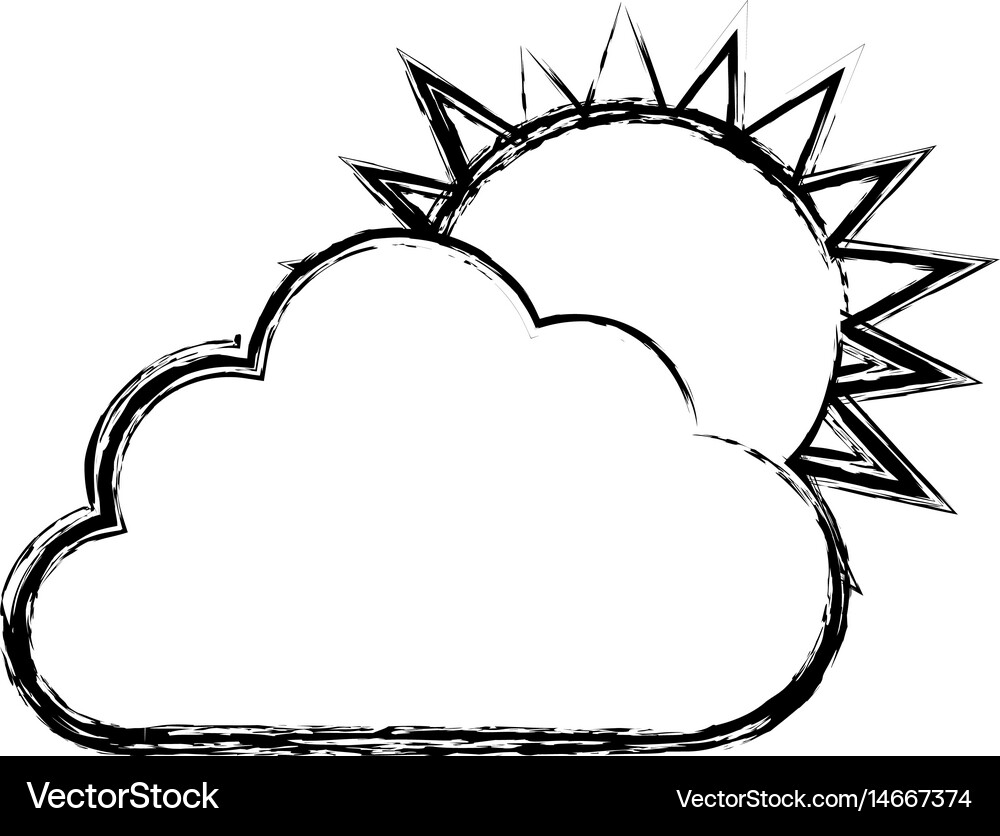 Sun and cloud icon Royalty Free Vector Image - VectorStock