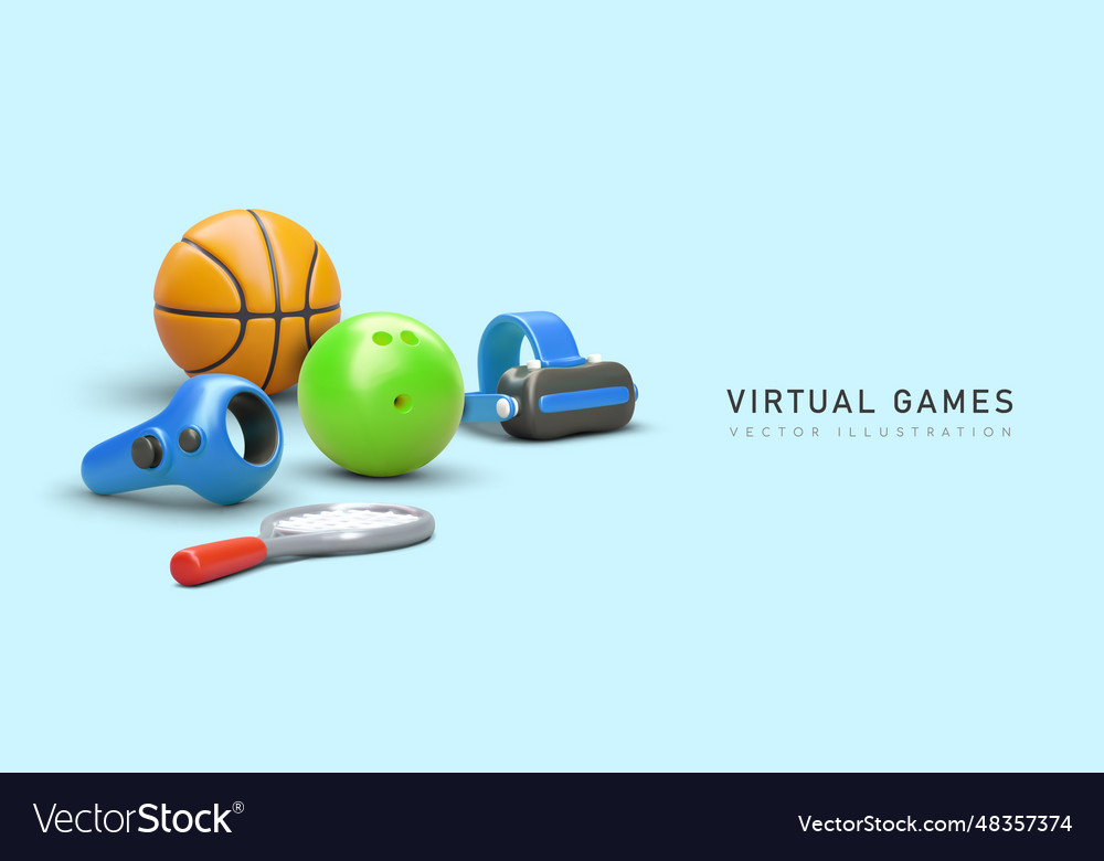 Virtual games computer competitions vector image Virtual games computer competitions