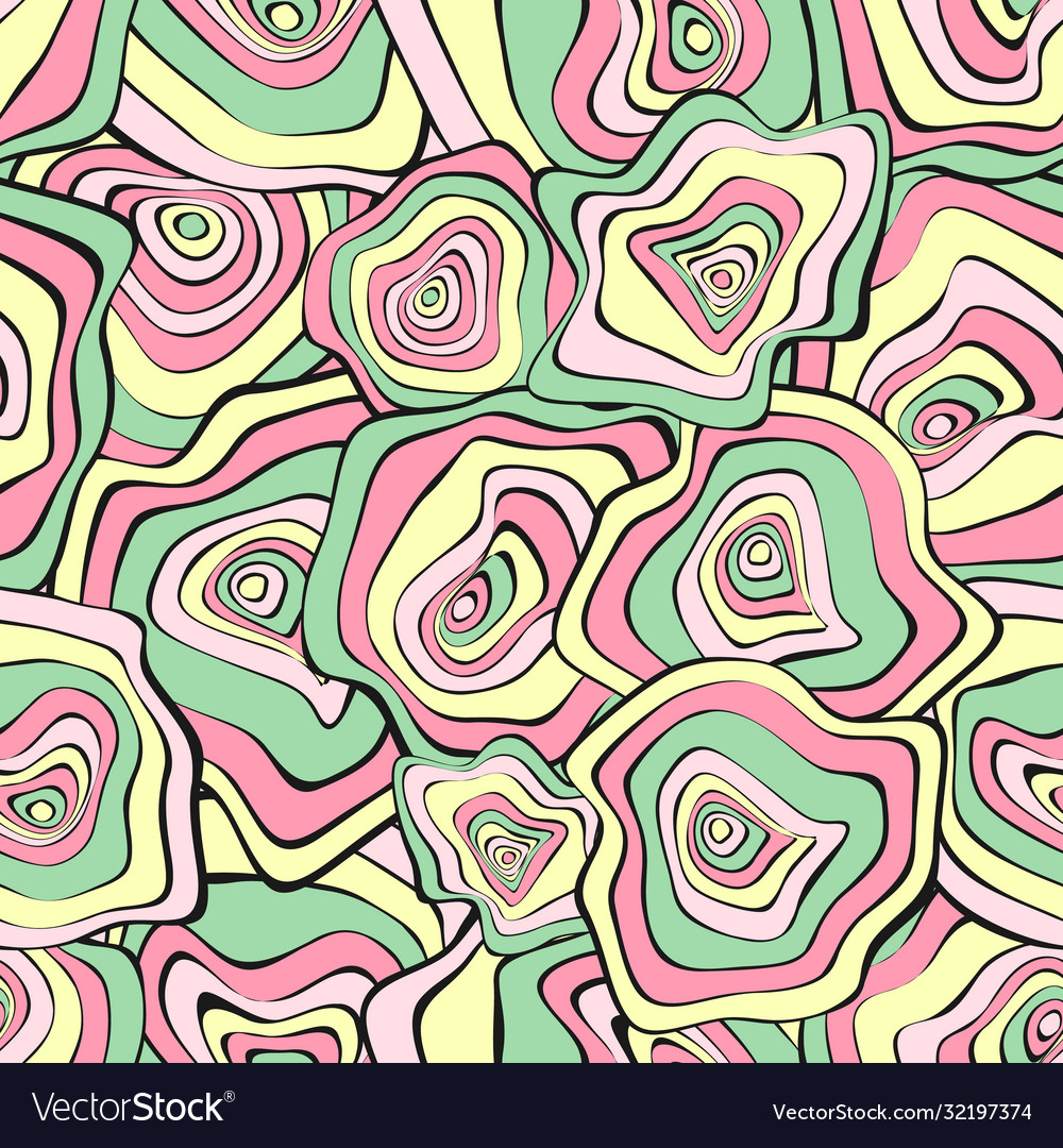 Wavy distorted rounds seamless pattern vector image Wavy distorted rounds seamless pattern