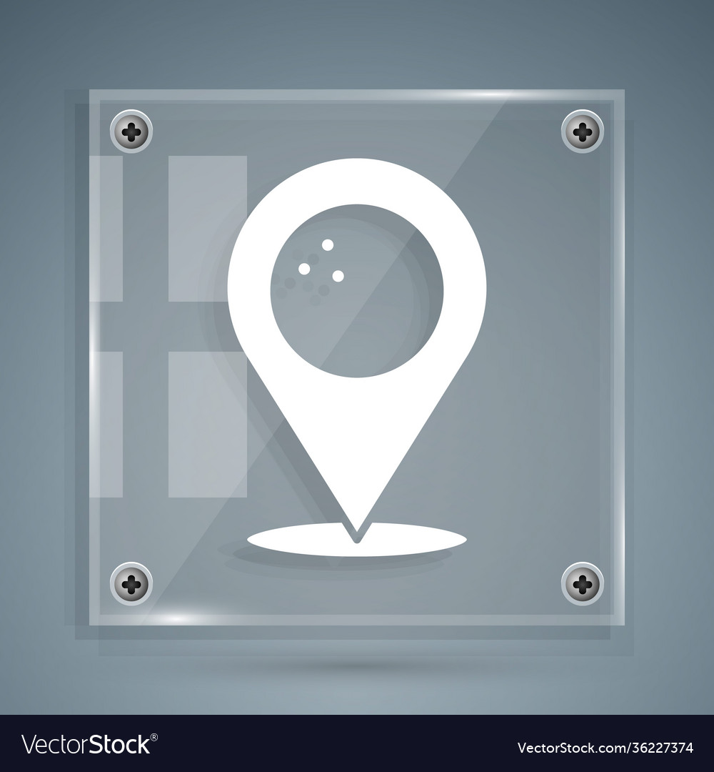 White map pointer with bowling ball icon isolated vector image White map pointer with bowling ball icon isolated