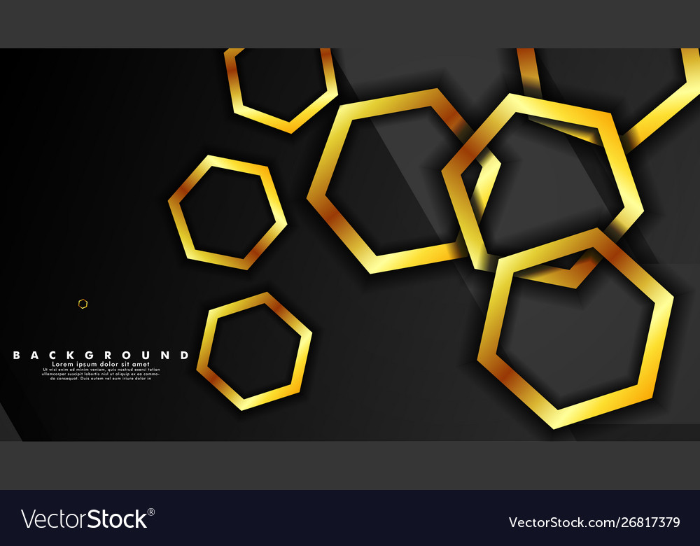 Background design that overlaps with hexagon gold