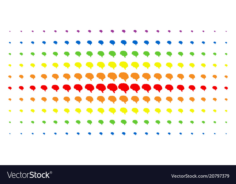 Brain spectrum halftone pattern vector image Brain spectrum halftone pattern