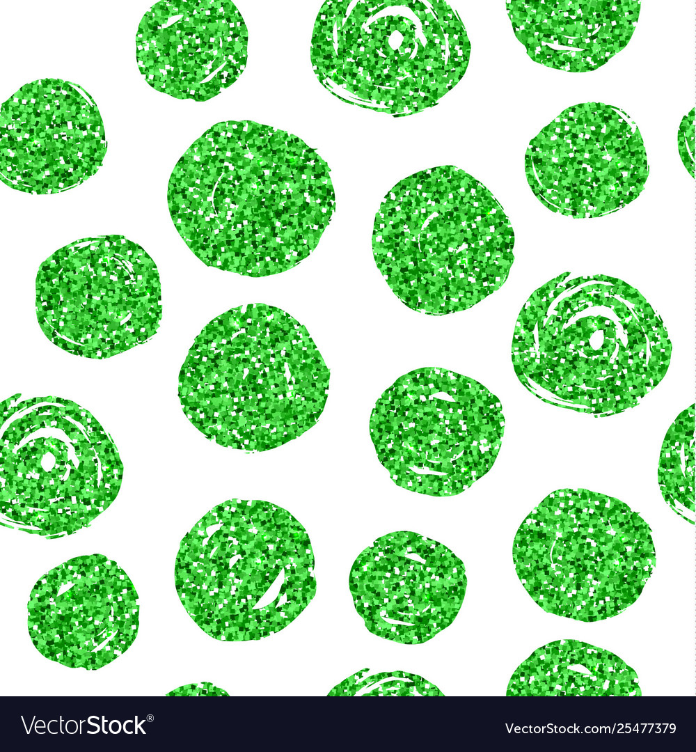 Bright circle seamless pattern green glitter Vector Image