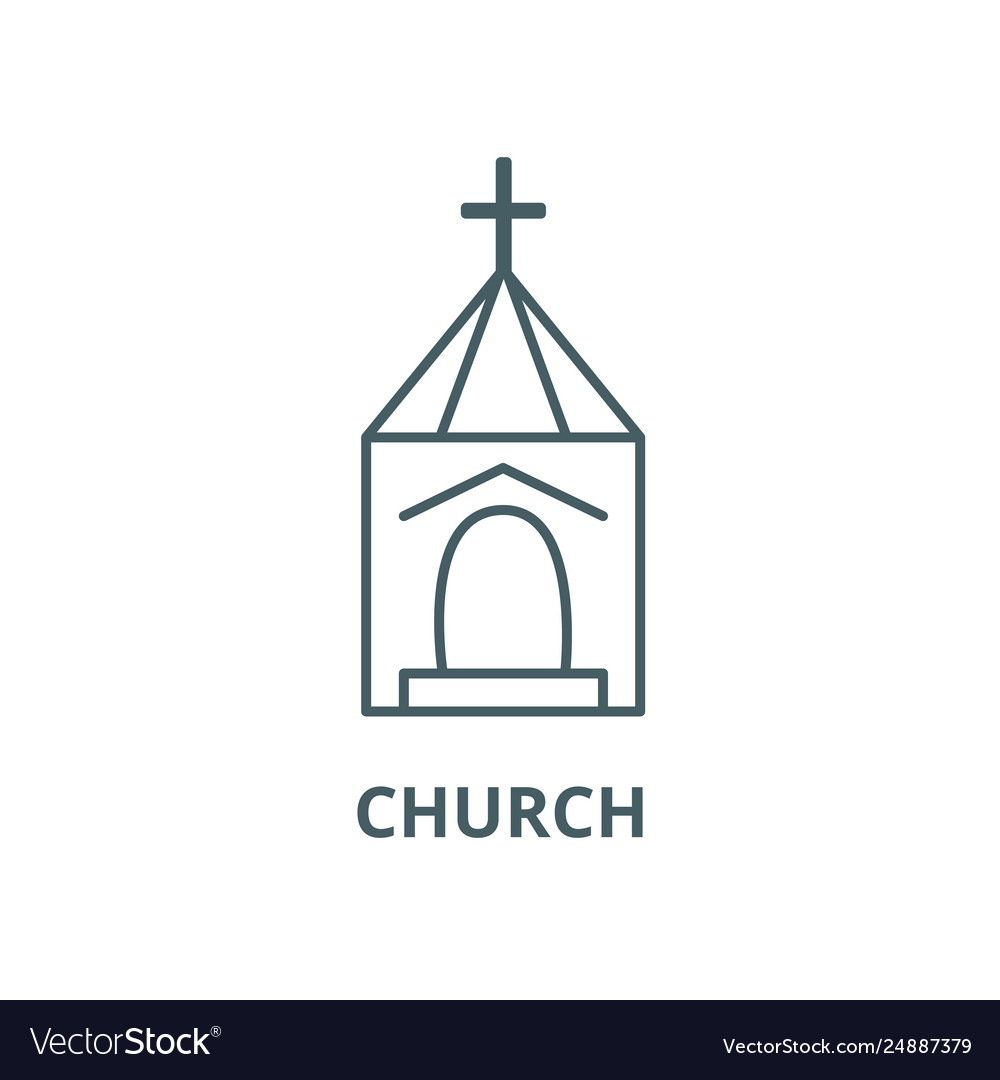 Church wedding line icon Royalty Free Vector Image