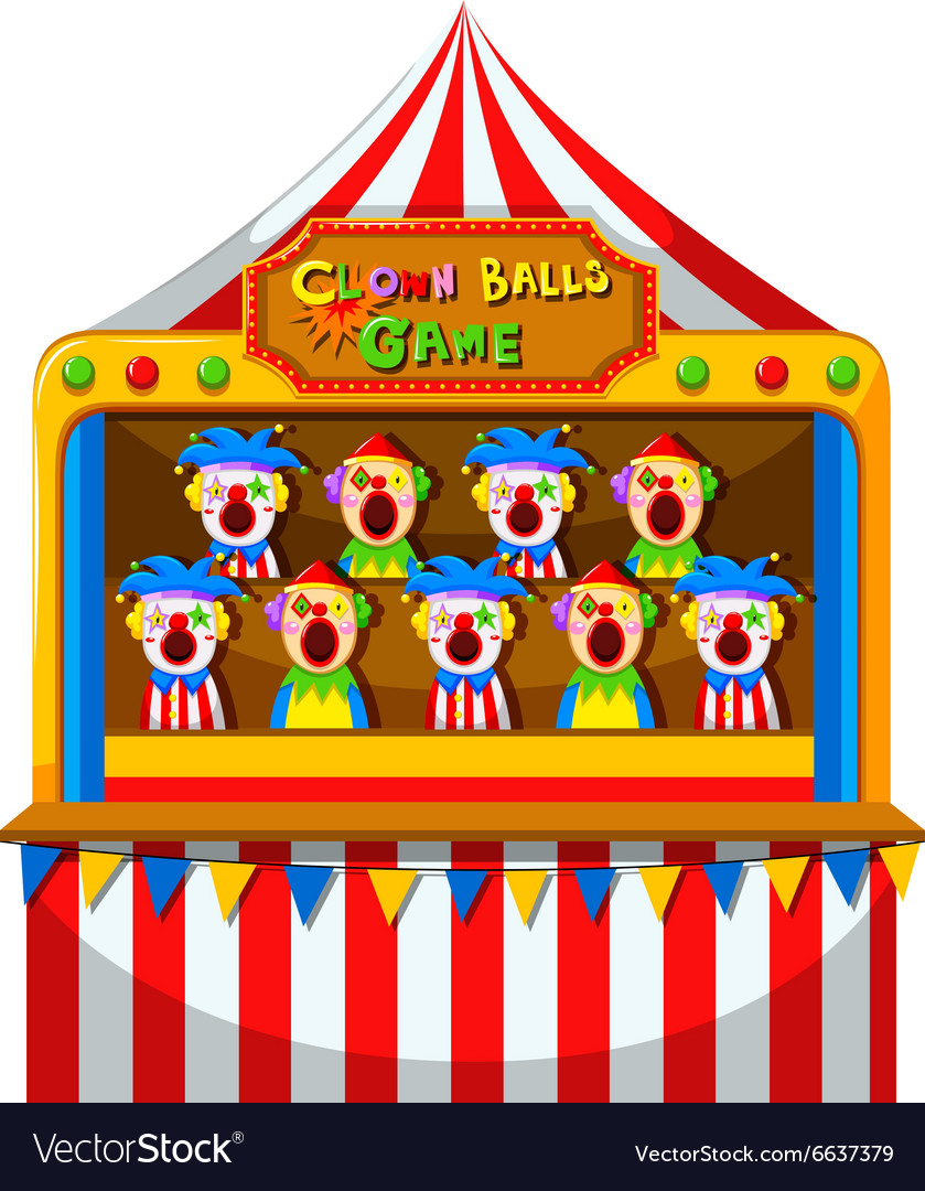 Clown ball game at the circus Royalty Free Vector Image