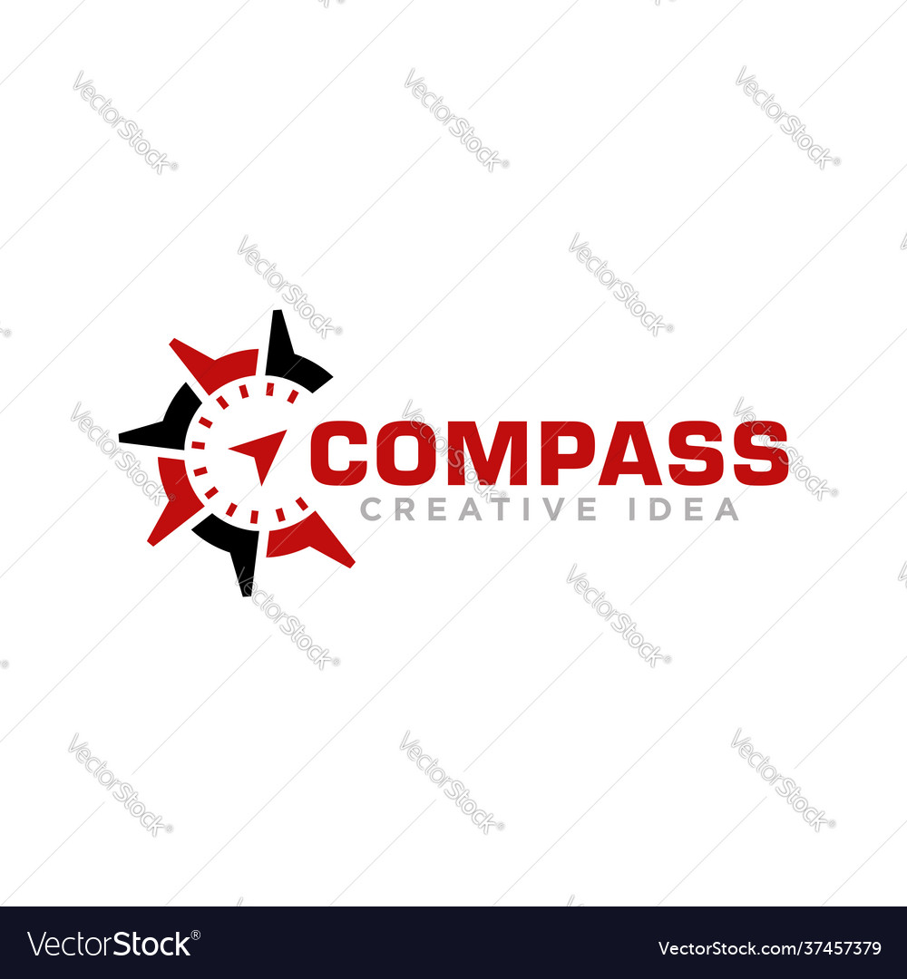 Compass adventure logo design vector image Compass adventure logo design