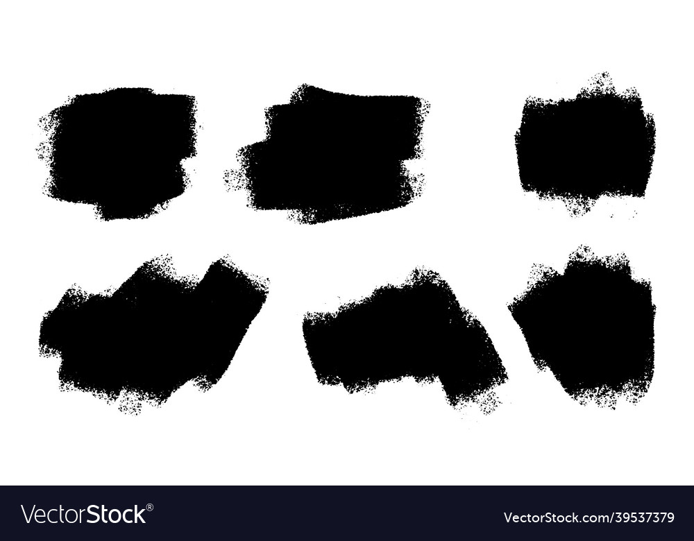 Distressed grunge brush stroke set