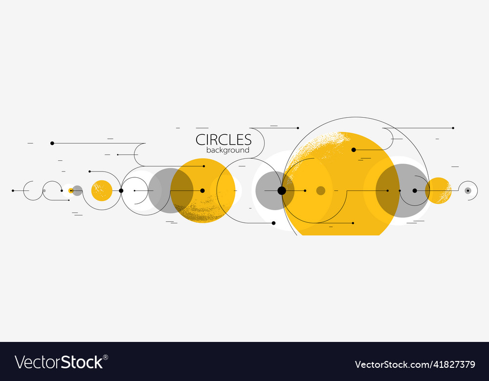 Geometric background with circles and lines art