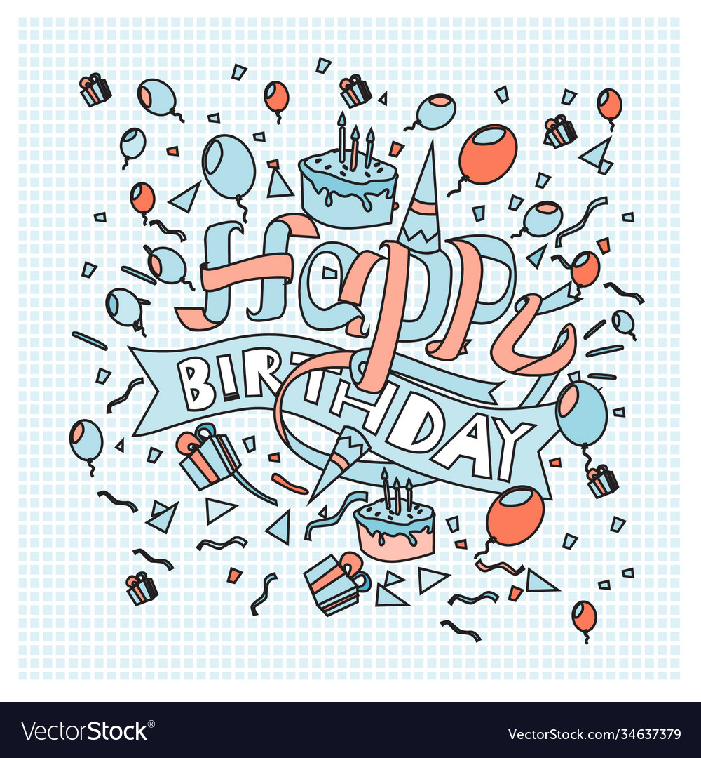 Happy birthday typography design for greeting