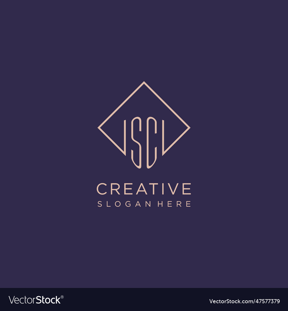 Initials sc logo monogram with rectangle style vector image Initials sc logo monogram with rectangle style
