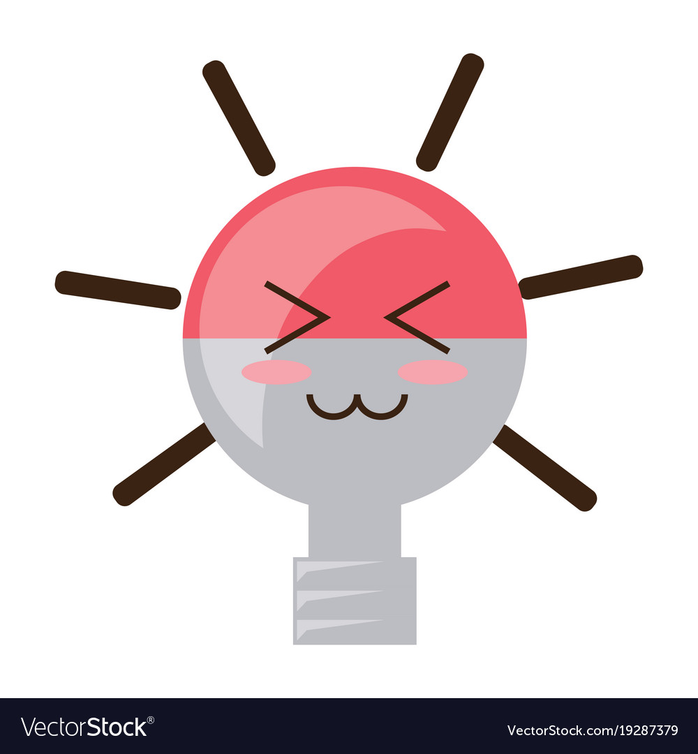 Kawaii light bulb Royalty Free Vector Image - VectorStock