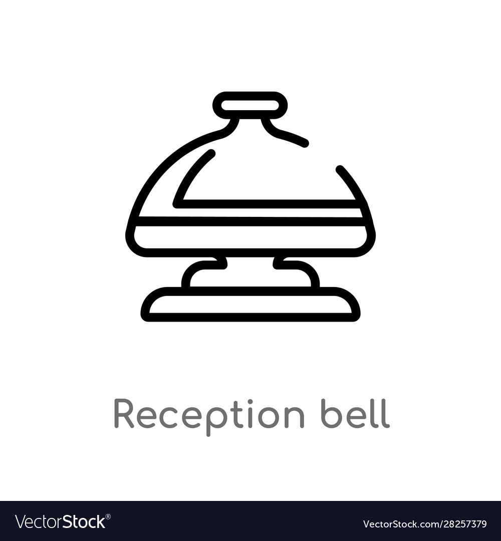 Outline reception bell icon isolated black simple Vector Image