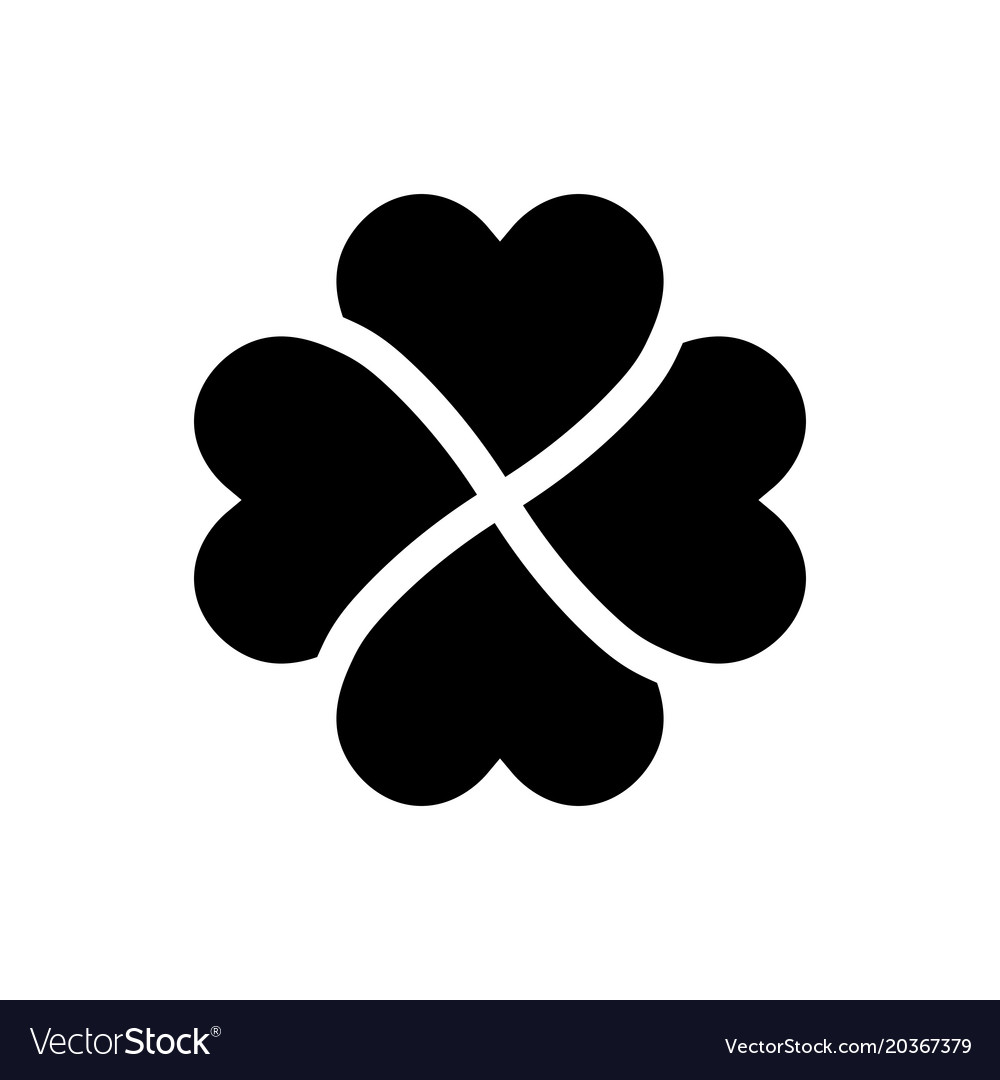 Shamrock Silhouette - schwarz vier Blatt Klee Ikone