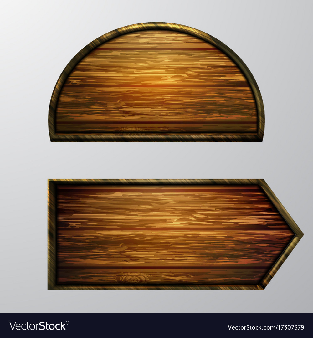 Wooden signs icon set