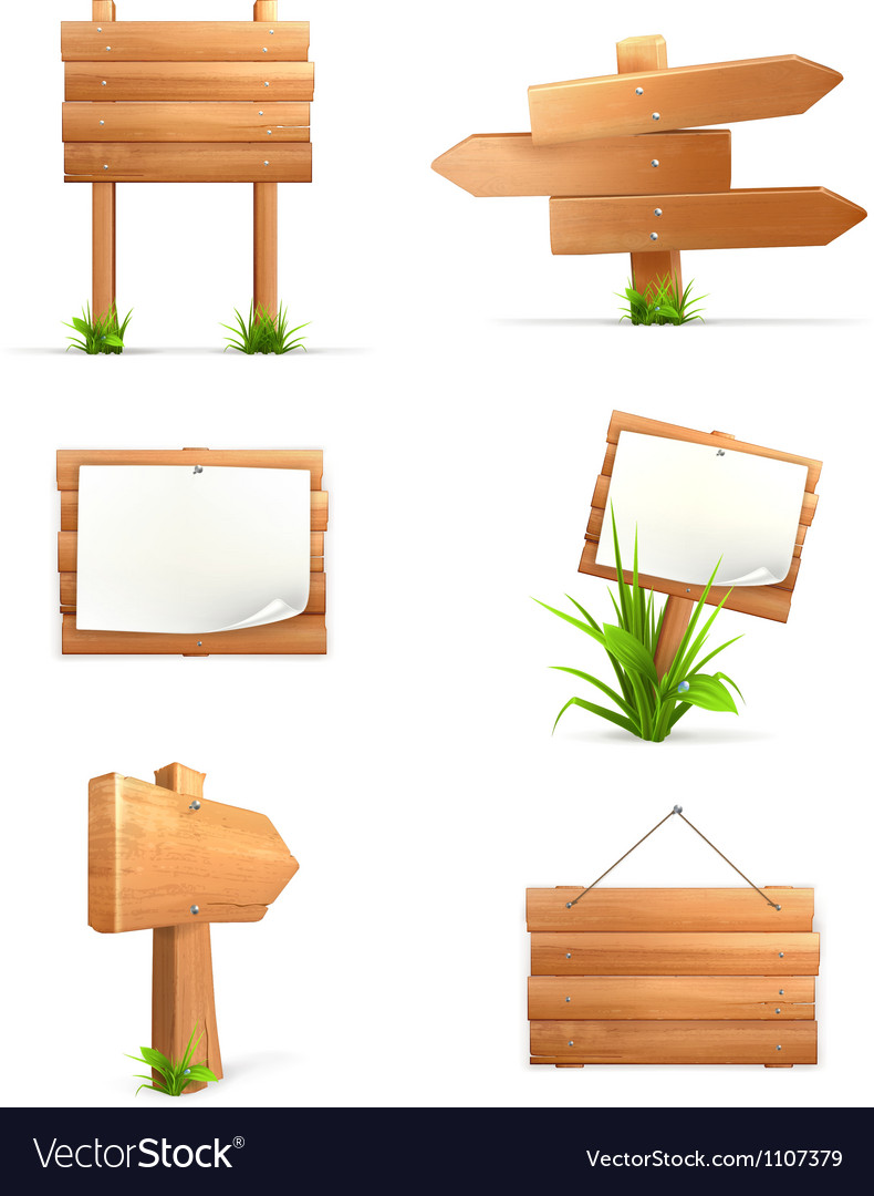 Wooden signs set Royalty Free Vector Image - VectorStock