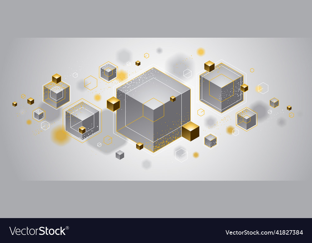Abstract design with cluster of 3d cubes vector image Abstract design with cluster of 3d cubes