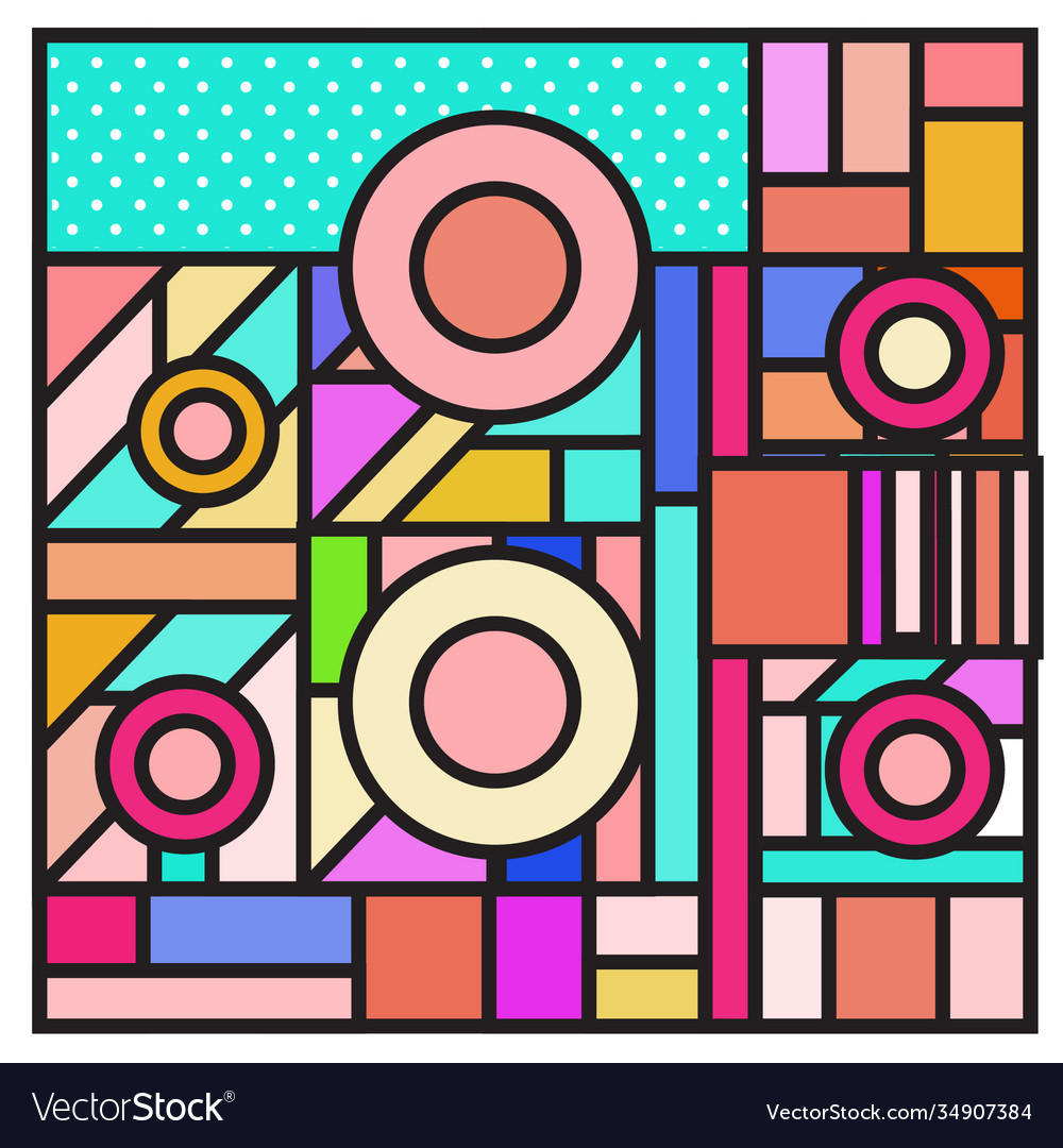 Abstract geometric colorful background memphis Vector Image Abstract geometric colorful background memphis