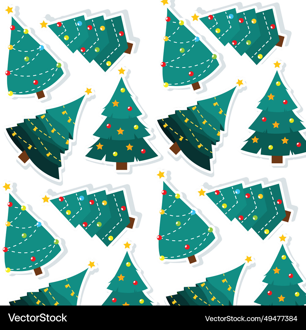 Christmas tree icon pattern background Royalty Free Vector