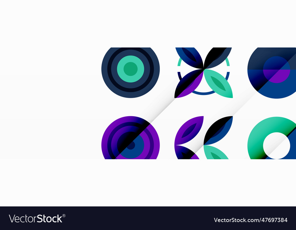 Colorful circles in a grid composition abstract vector image Colorful circles in a grid composition abstract