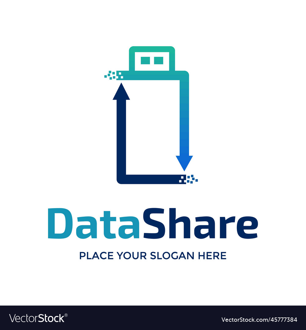 Data share logo this design use flash disk Vector Image Data share logo this design use flash disk