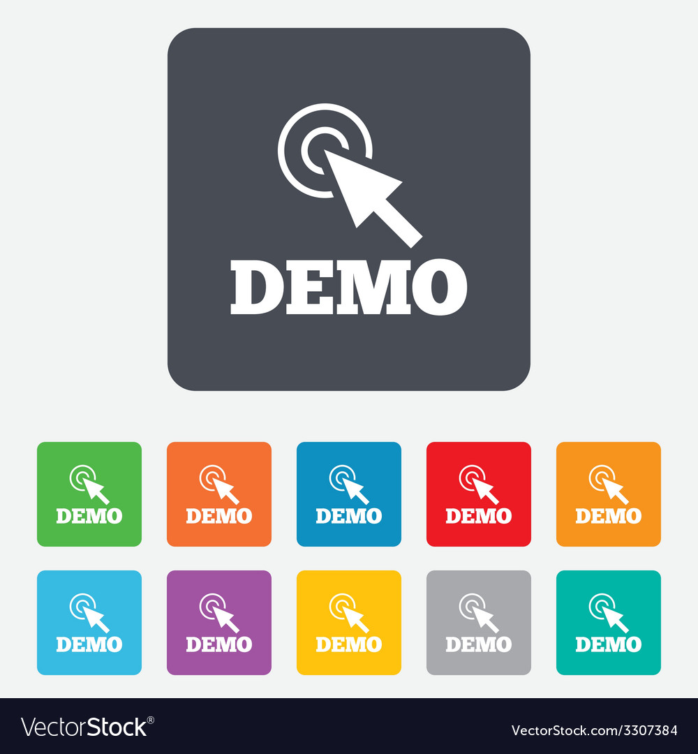 Demo with cursor sign icon demonstration symbol