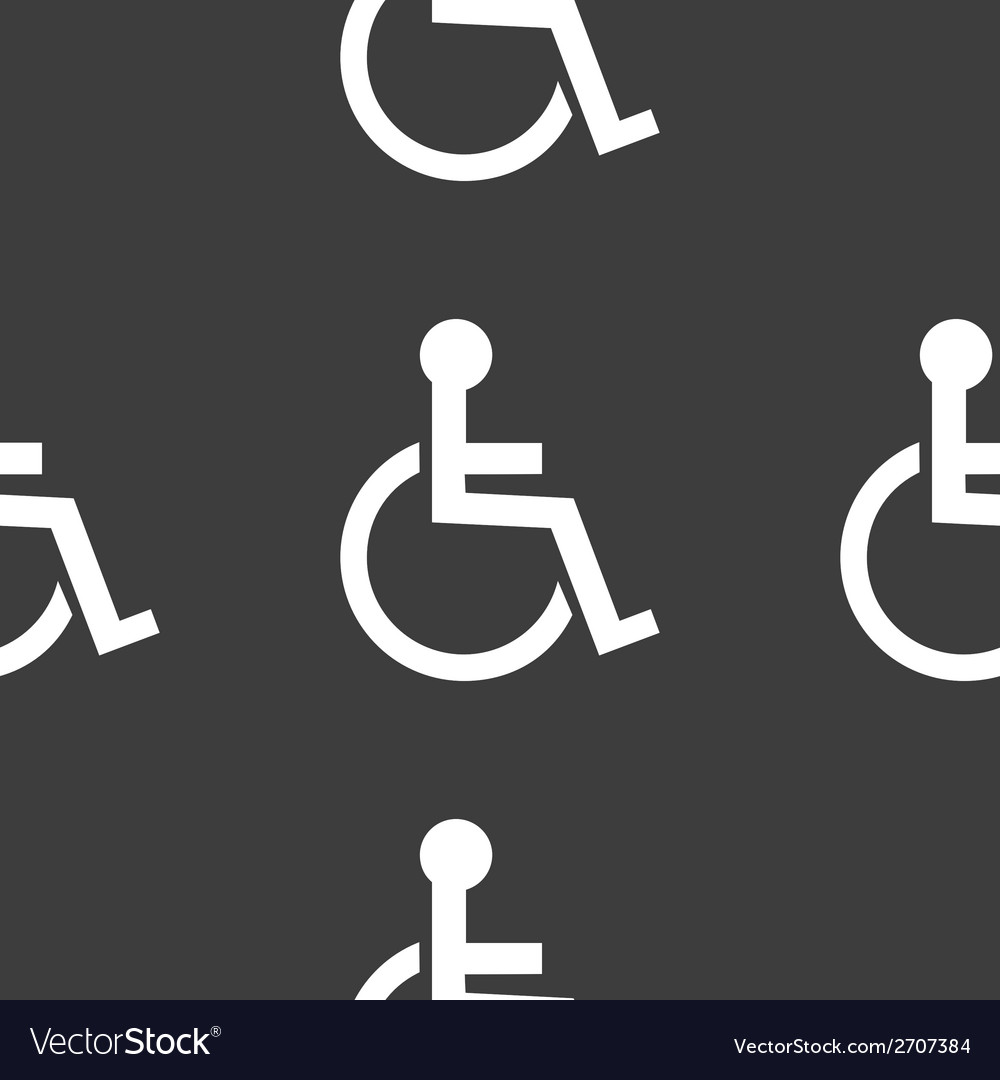 Disabled web icon flat design seamless pattern