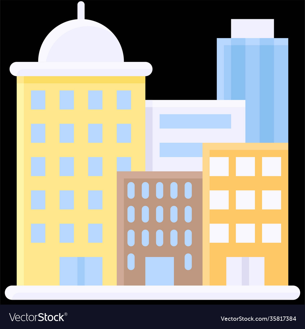 Downtown building icon winter city related
