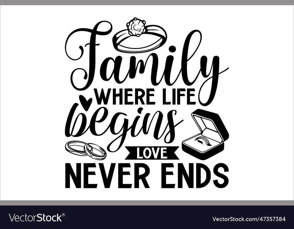 Family Where Life Begins Love Never Ends Vector Image family-where-life-begins-love-never-ends-vector-image