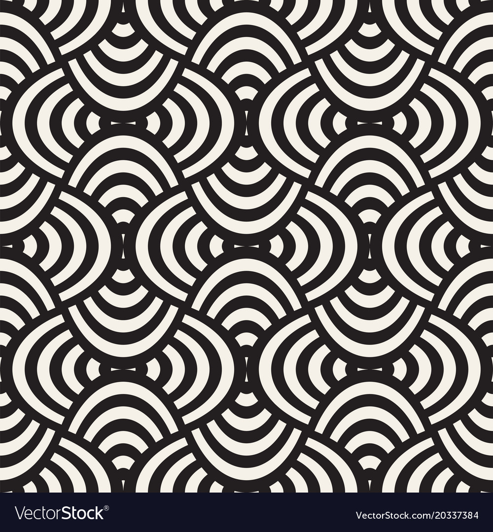 Geometric seamless pattern with curved